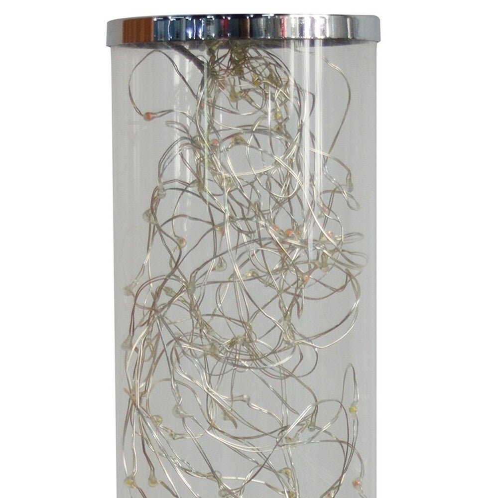 13" Silver Metal LED Rope Table Lamp