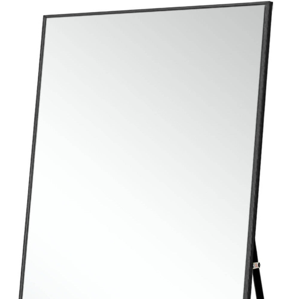 71" Black Metal Framed Leaning or Hanging Full Length Mirror