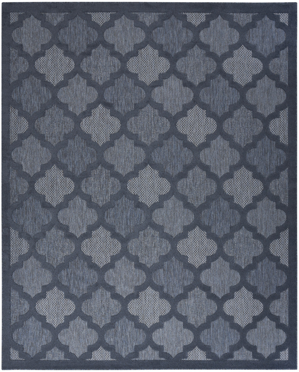 8' X 10' Navy Blue Geometric Flatweave Area Rug